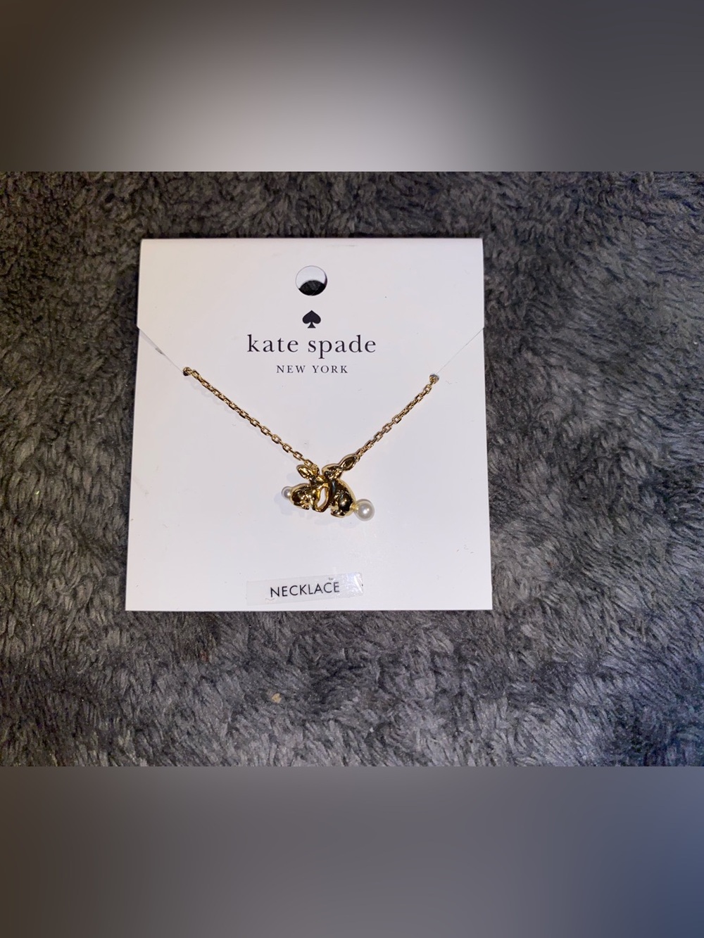 BNWT Kate Spade NY “I Love You, Mom” Mother & Baby Bunny Gold Necklace $78